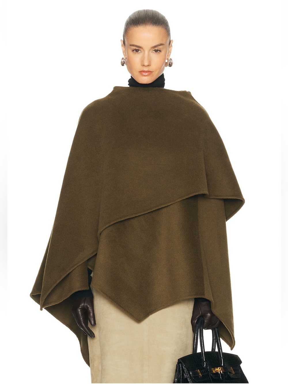L'Academie By Marianna Kye Wool Cape Olive Draped Poncho FWRD Revolve L/XL